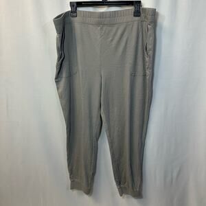 Haven Well Within Gray Jogger Pants 100% Cotton Pockets Elastic Waist XXL